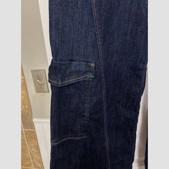 DEMOCRACY NWT Sky Rise Absolution Wide Leg Cargo Dark Indigo Wash Jeans Size 0 - Picture 8 of 14